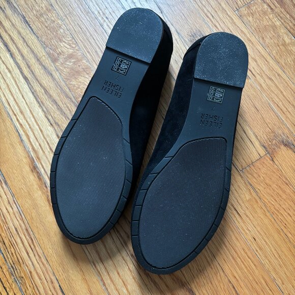 Eileen Fisher NEW Black Suede Shoes (Never Worn!) - Picture 2 of 5